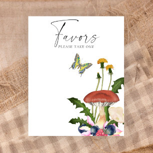 Póster Recuerdos para baby shower de hongos silvestres