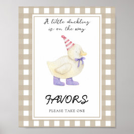 Póster Recuerdos para baby shower de Patito