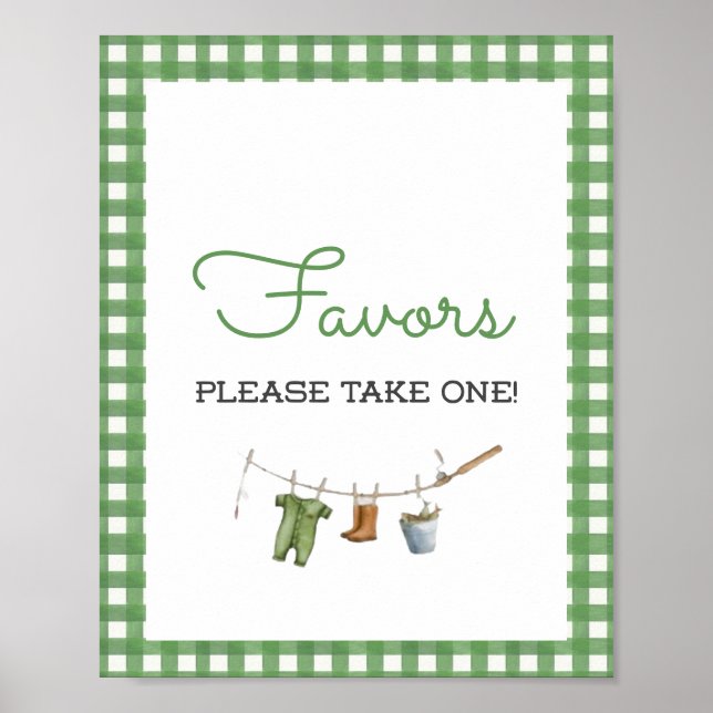 Póster Recuerdos para Baby Shower de Pequeño Pescador (Frente)