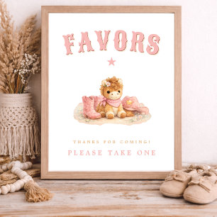 Póster Recuerdos para la Fiesta de Baby Shower de Vaquera