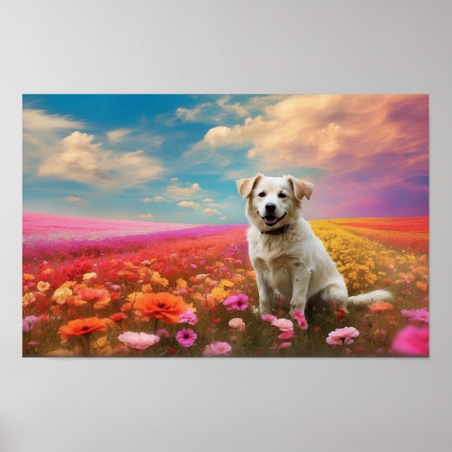 Póster Recuperación de Floral White Labrador descargable (Frente)
