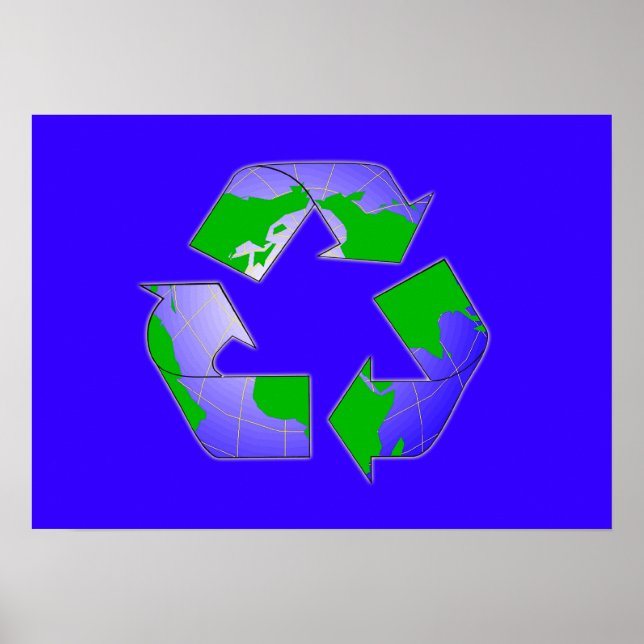 Póster Recycle Symbol with Earth Poster (Frente)