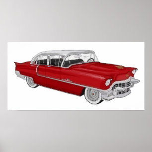 Póster red 50´s Cadillac