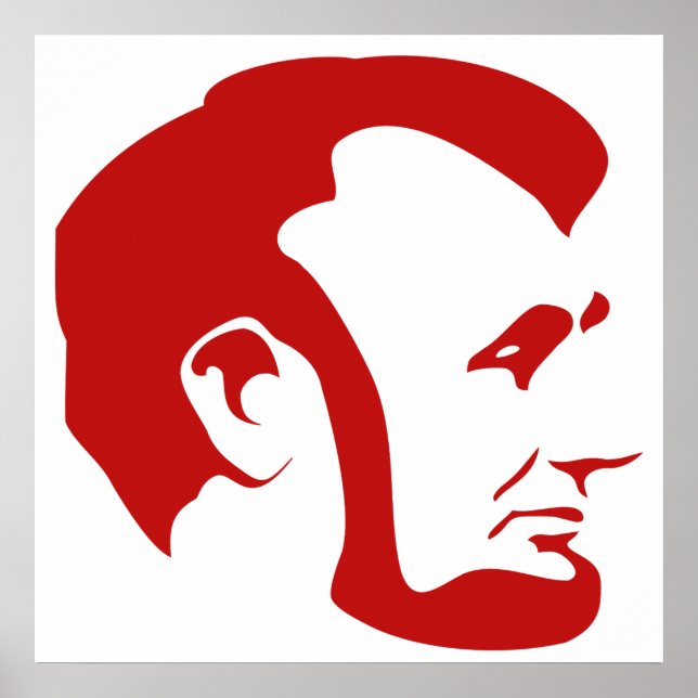 Póster Red Abraham Lincoln Silhouette Poster (Frente)