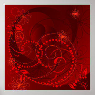 Póster red abstract