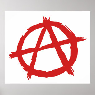 Póster Red Anarchist A Symbol Anarchy Logo