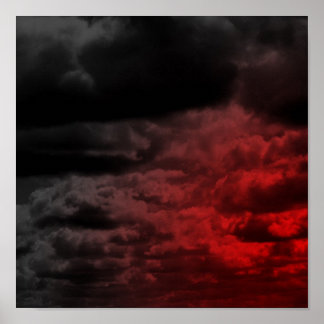 Póster Red and Black Clouds Poster