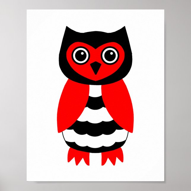 Póster Red and Black Owl (Frente)