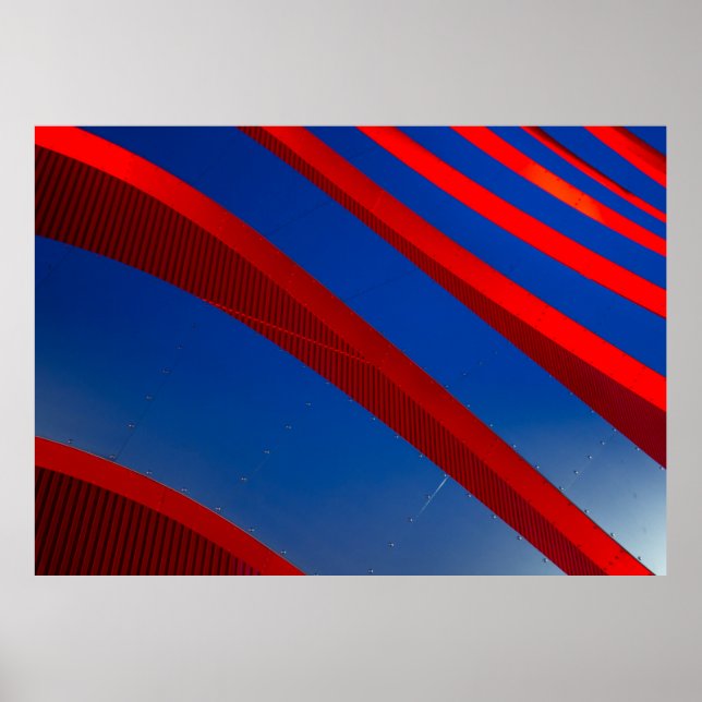 Póster Red and blue digital wallpaper (Frente)