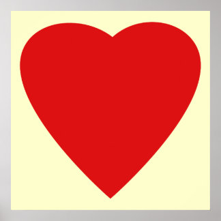 Póster Red and Cream Love Heart Design.