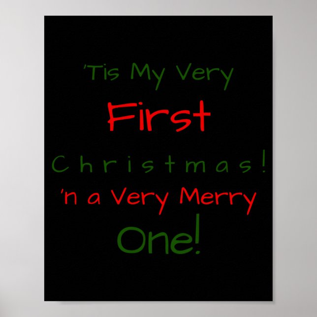 Póster Red And Green D First Baby Christmas Baby  (Frente)