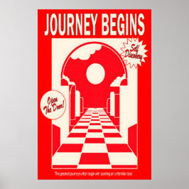 Póster Red Archway Art Print Journey Begins