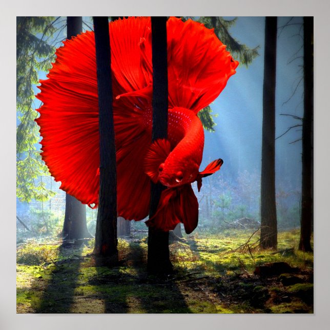 Póster Red Betta Fish (Frente)