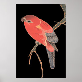 Póster Red Bird Japanese Style Vintage Wall Art Poster