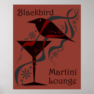 Póster Red Blackbird Martini Lounge