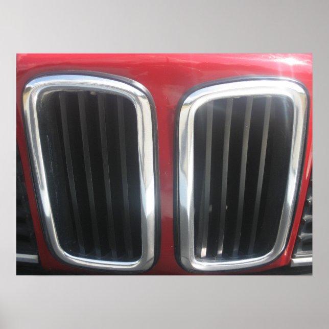 Póster Red BMW 635 CSi Grill (Riñones gemelos) (Frente)