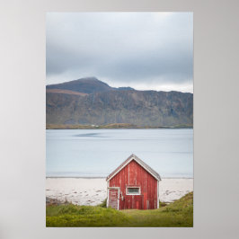 Póster Red Cabin Ramberg Lofoten