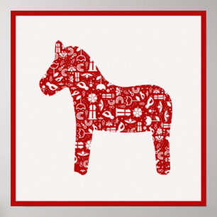 Póster Red Dala Horse Poster