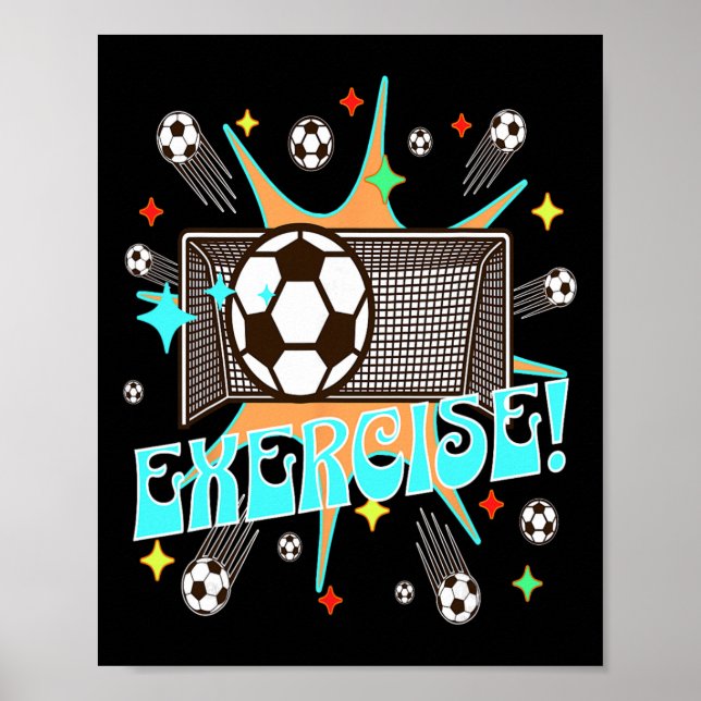 Póster Red de Acción de Fútbol Ejercicio Explosión Motiva (Frente)
