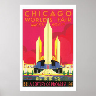Póster Red de la Feria Mundial de Chicago