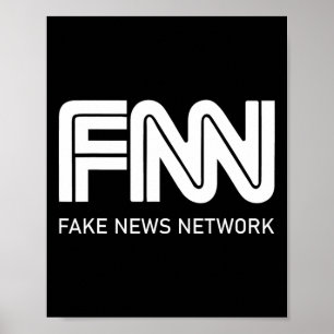 Póster Red de Noticias Falsas Fnn de Trump 