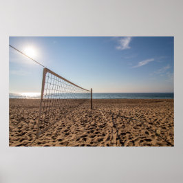 Póster Red de voleibol en el poster de playa