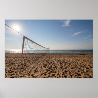 Póster Red de voleibol en el poster de playa