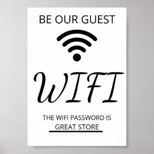 Póster Red de Wifi y Contraseña para Negocios Minoristas