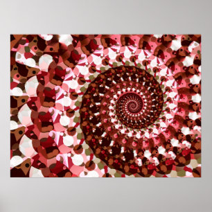 Póster Red Dots Spiral