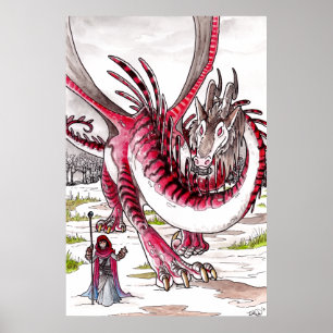 Póster Red Dragon in Thawing Snow