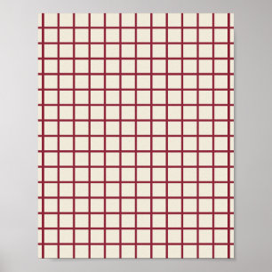 Póster Red En La Cuadrícula De Crema