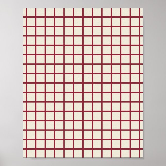 Póster Red En La Cuadrícula De Crema (Frente)