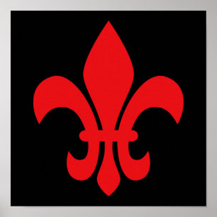 Póster Red Fleur de Lys