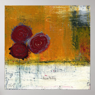 Póster Red Floral Bouquet Art Print by Dan Robertson