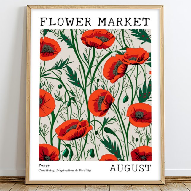 Póster Red Floral Poppy August Birflflflor Market (Subido por el creador)