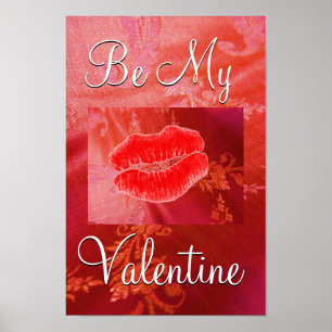 Póster Red Floral Valentine