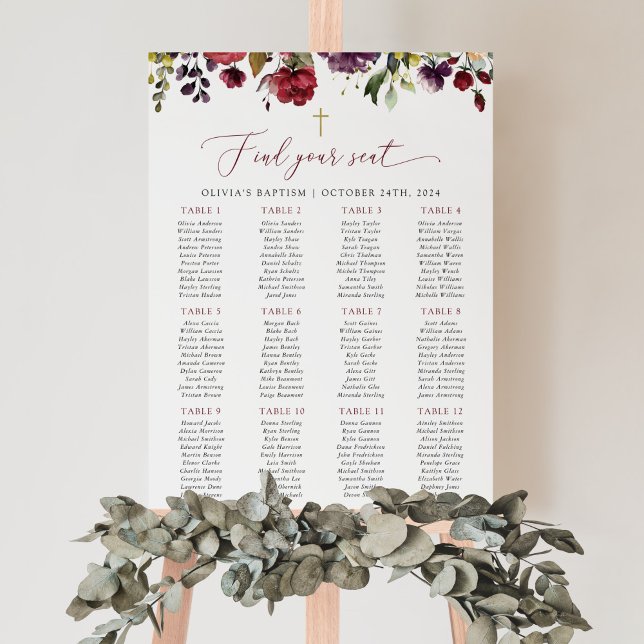 Póster Red Flowers, Pink Flowers, Baptism Seating Chart (Subido por el creador)