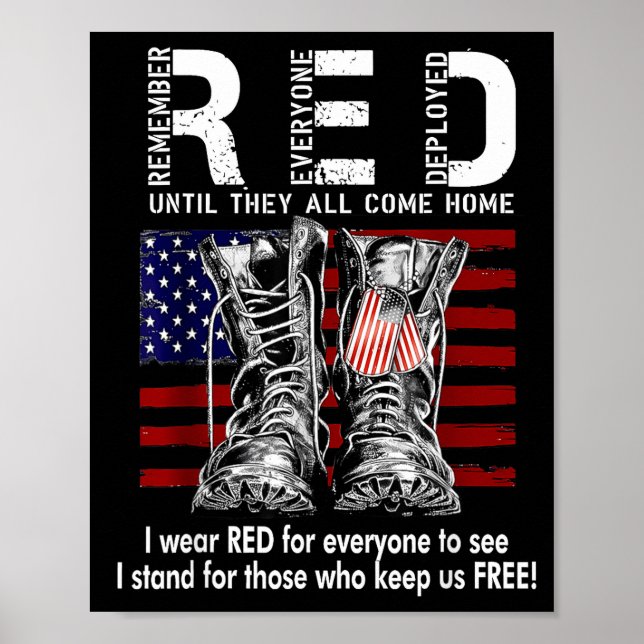Póster Red Friday Suprt Our Troops Until They All Come Ho (Frente)
