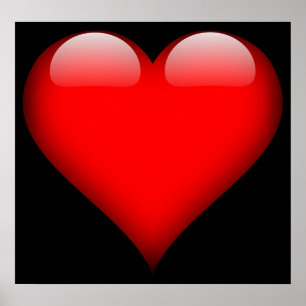 Póster Red Glass Heart Customizable