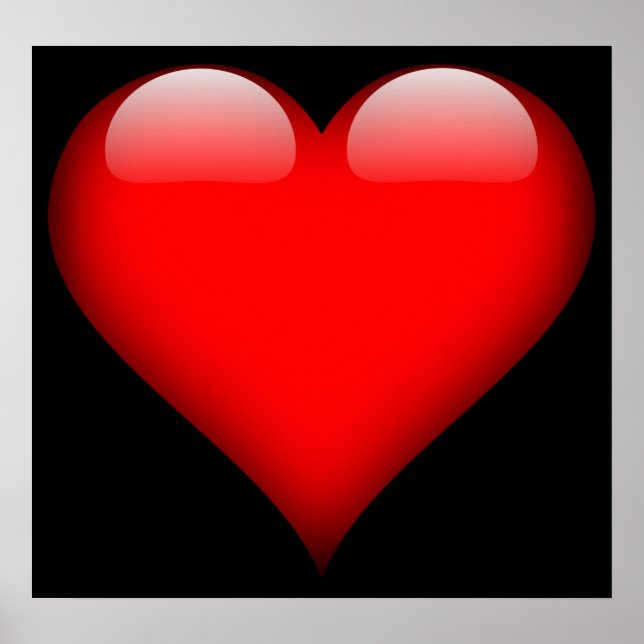 Póster Red Glass Heart Customizable (Frente)