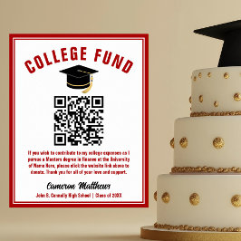 Póster Red Graduate College Fund QR Code