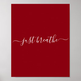 Póster Red Just Breathe Script Poster