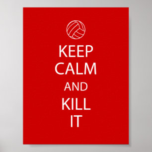 Póster Red Keep Calm Volleyball Poster