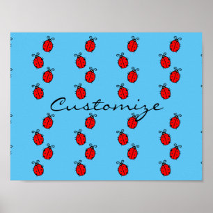 Póster Red Ladybugs Crawling Thunder_Cove