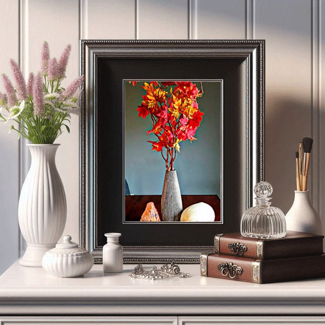 Póster red leaves tree branch Gourds still life abstract (Subido por el creador)