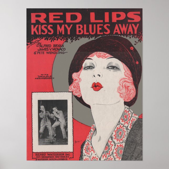 Póster Red lips kiss my blues away (Frente)