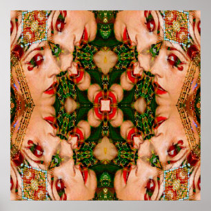 Póster Red Lips Mandala