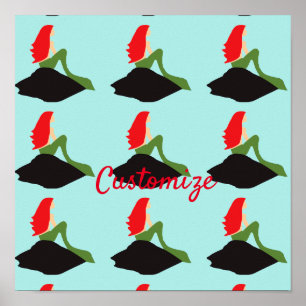 Póster Red Mermaid Sitting Thunder_Cove