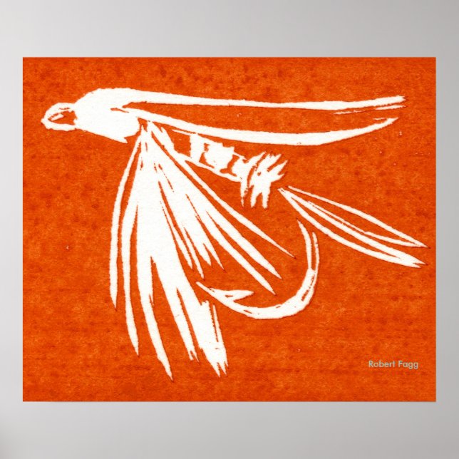Póster "Red Midge" Poster fly fishing. fly tying, fishing (Frente)