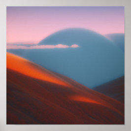 Póster Red Mountain in the Clouds Poster